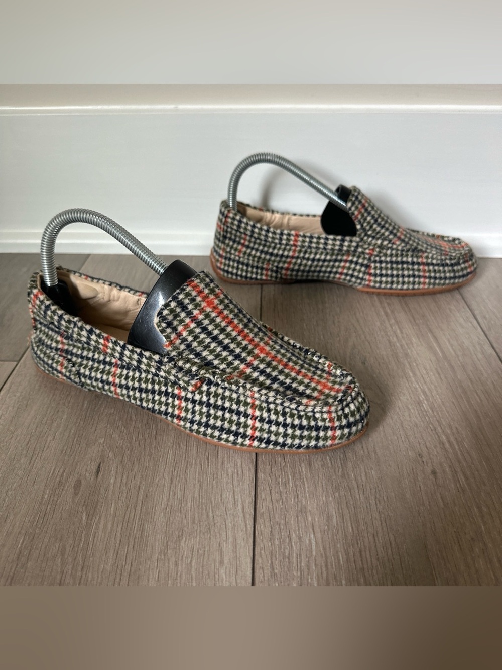Hush Puppies Women's Size 8 Loafers Slip-Ons Heritage Plaid Flannel NEW Neutral
